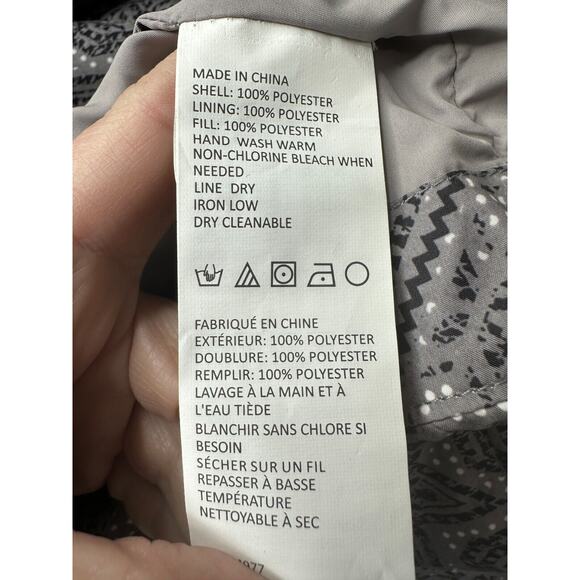 Prana Lily Puffer Jacket Gull Flurry Gray Geometric Women's Medium NWT Outdoors - Picture 15 of 15